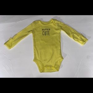 Carter’s NB Long Sleeve Yellow Onesie Super Cute